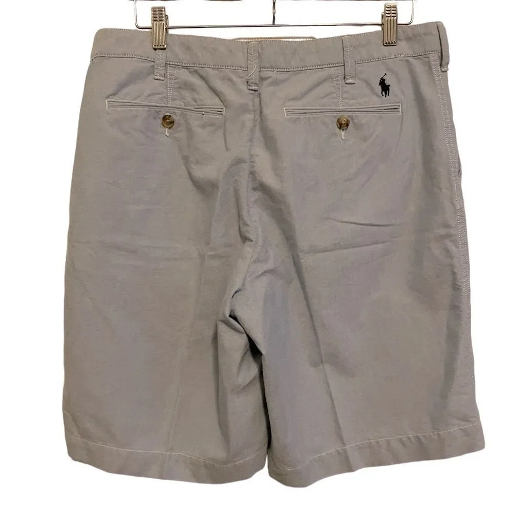 Polo by Ralph Lauren Light Gray Men’s Flat Front Chino Shorts